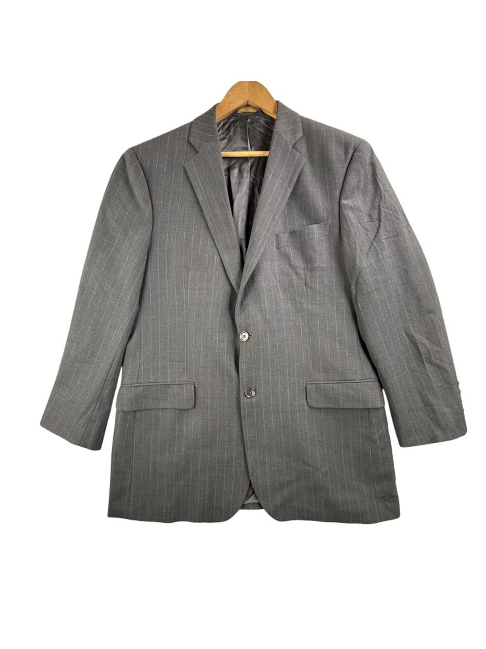 Brooks Brothers Suit Jacket Mens 42L Gray Pinstripe 346 Stretch Wool Sport Coat